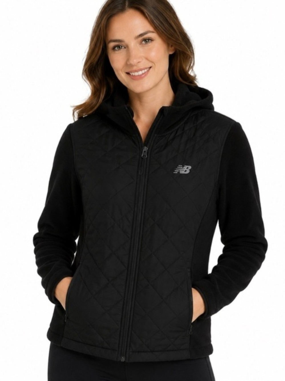 New Balance 💎Women's Black Quilted Hooded Puffer Jacket